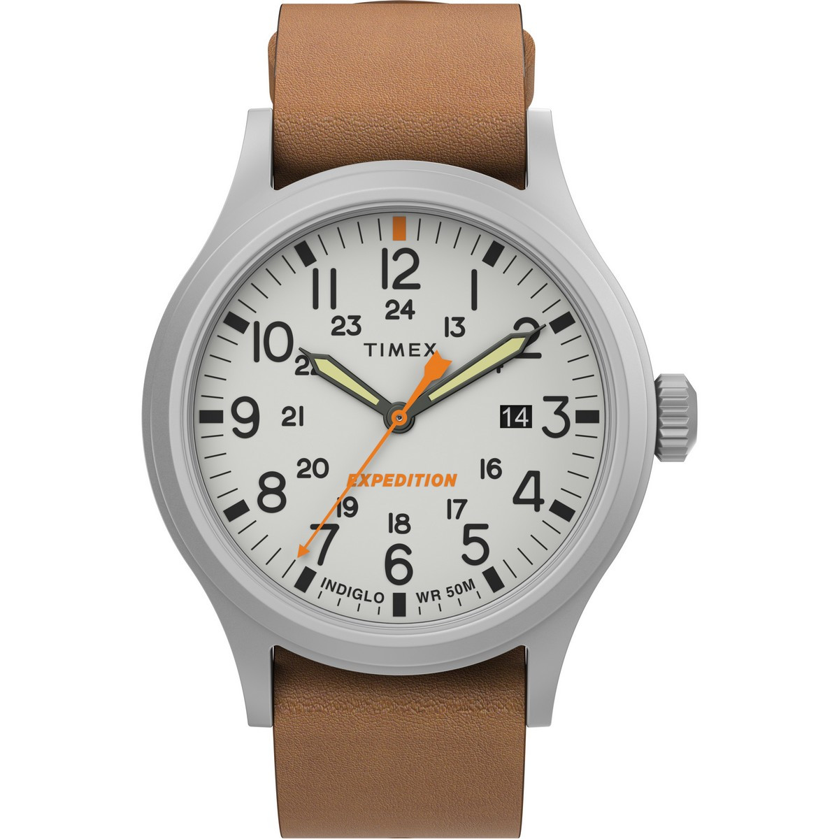 TIMEX EXPEDITION CUIR COGNAC 50M